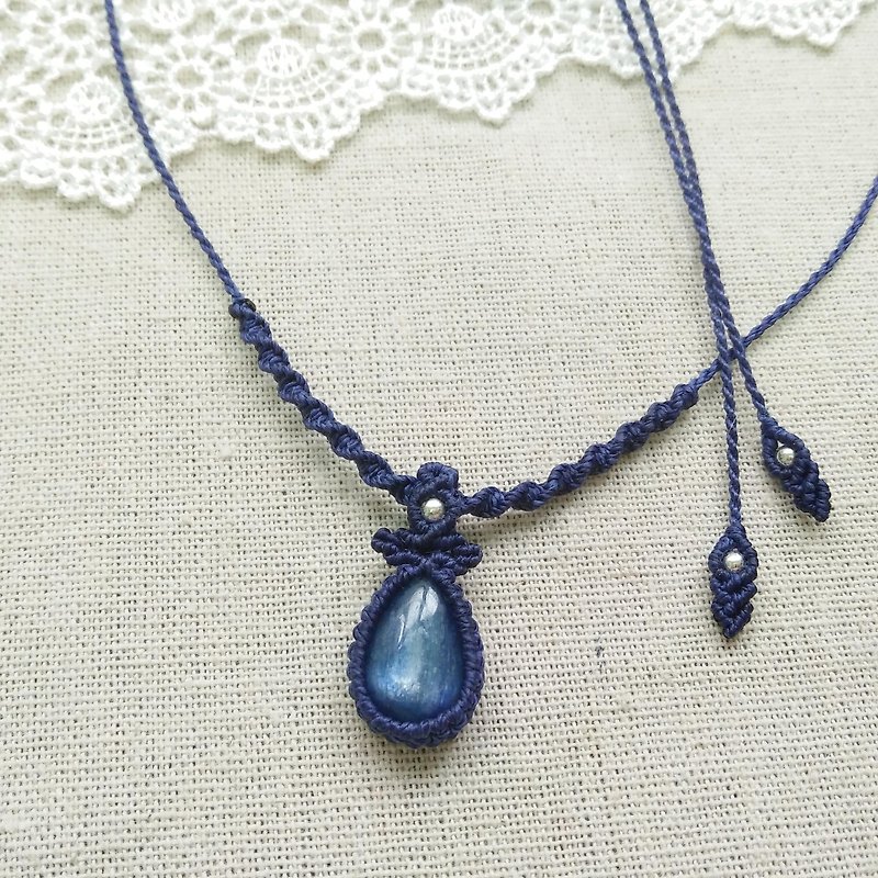 BUHO hand-made. Milky Way. Kyanite X South American Brasil Necklace - Necklaces - Gemstone Blue