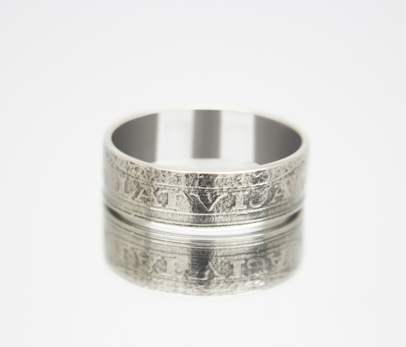 Latvia Coin Ring 50 centimes 1922 coin rings for men coin rings for women - 戒指 - 其他金屬 