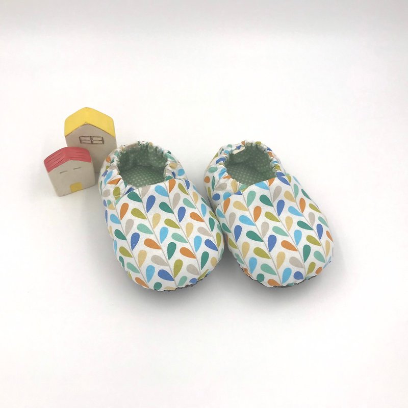 Geometric Water Drops-Toddler Shoes / Baby Shoes / Baby Shoes - Baby Shoes - Cotton & Hemp Green