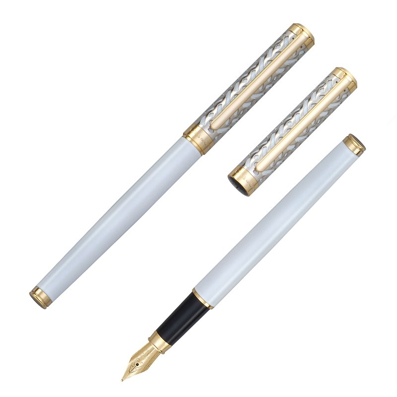 [クリス＆キャリー]クリエーターCreatorシリーズ（ギフトレタリング）/パールホワイトペン - 万年筆 - 金属 ホワイト