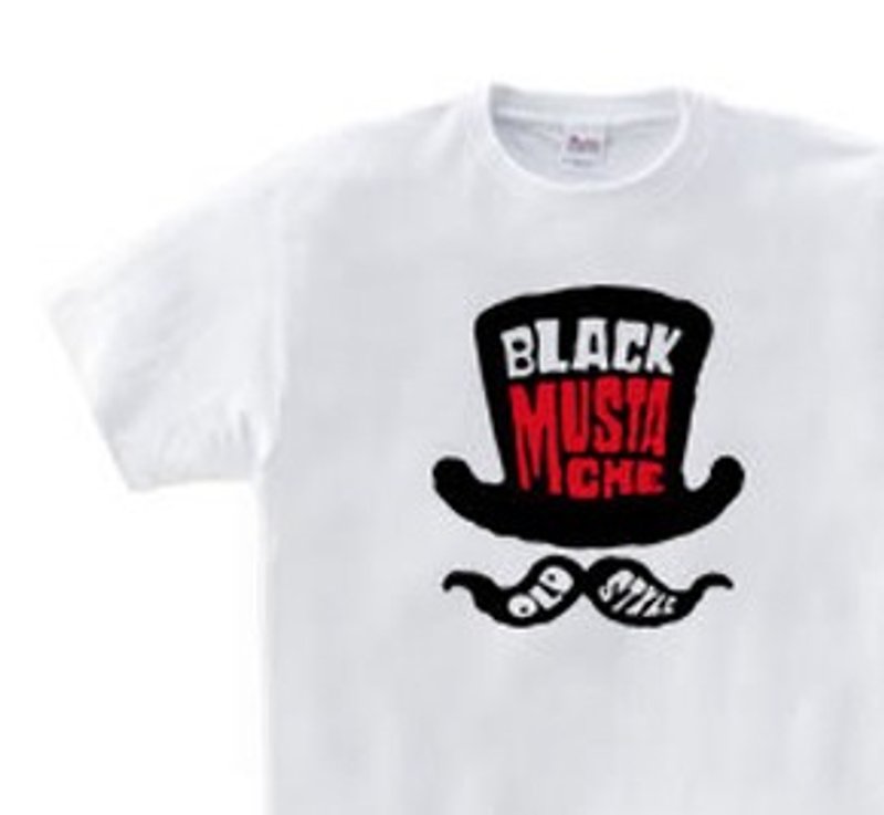 [Resale] Top hat and mustache one-sided WM-WL•S-XL T-shirt [Made to order] - เสื้อฮู้ด - ผ้าฝ้าย/ผ้าลินิน ขาว