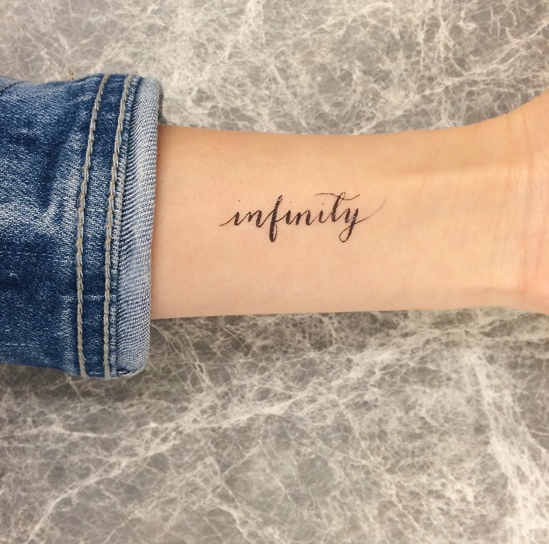 cottontatt "infinity" calligraphy temporary tattoo sticker - Temporary Tattoos - Other Materials Black