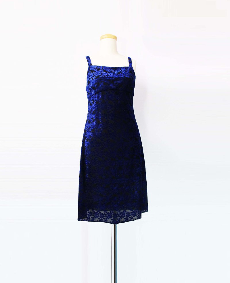 Wahr_ blue pattern vest dress - One Piece Dresses - Other Materials 