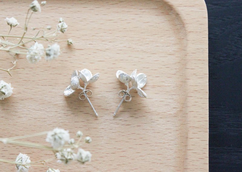 Flower Appreciation-Double Flower Sterling Silver Earrings