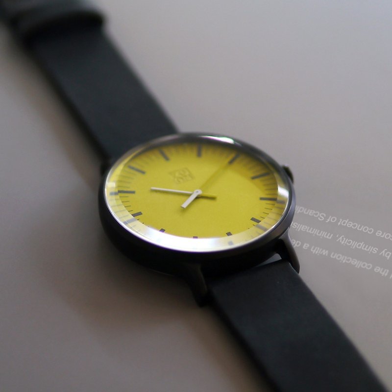 JAZZ 3847 タイム コンチェルト ミニマリスト デザイン コンセプト レザー ウォッチ - ライムグリーン - 腕時計 ユニセックス - 革 グリーン