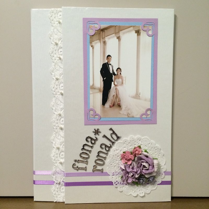 【手工訂製】結婚證書套/ 證書夾 - 卡片/明信片 - 紙 紫色