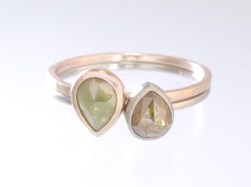 Japan Quality | 1.06ct Natural Diamond Stacking Rings Fresh Fruit Set - 戒指 - 其他金屬 金色