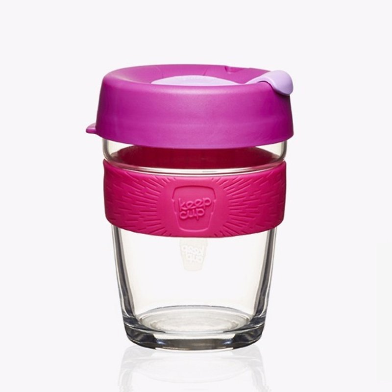 340cc【環保隨行杯KEEPCUP】(桃色)澳洲正品 KeepCup 玻璃雕刻咖啡隨行杯 12oz咖啡杯 - 其他 - 玻璃 粉紅色