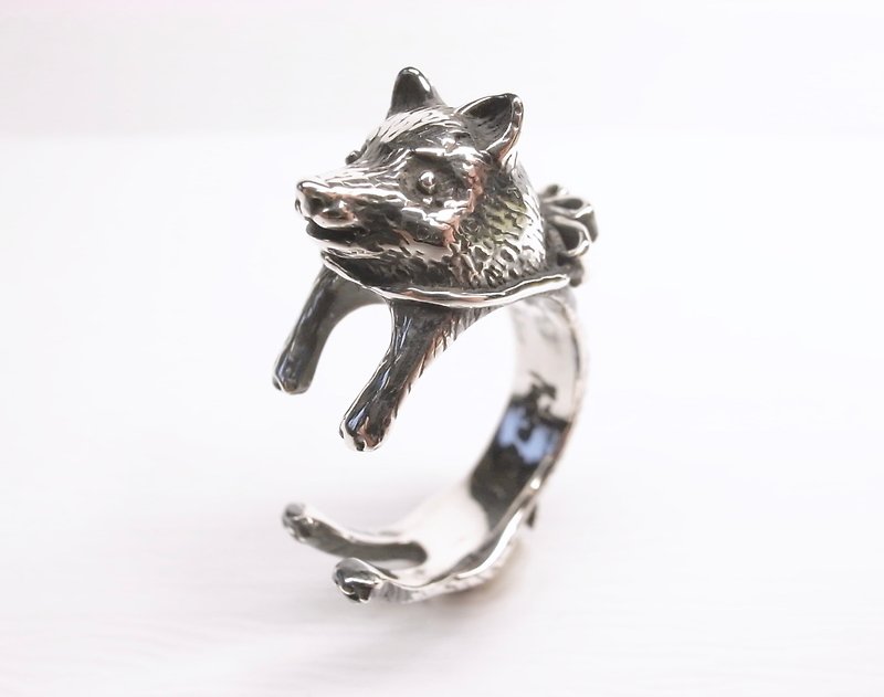 "Silver wool" [] Silver Ring adjustable Shiba sister - General Rings - Other Metals 
