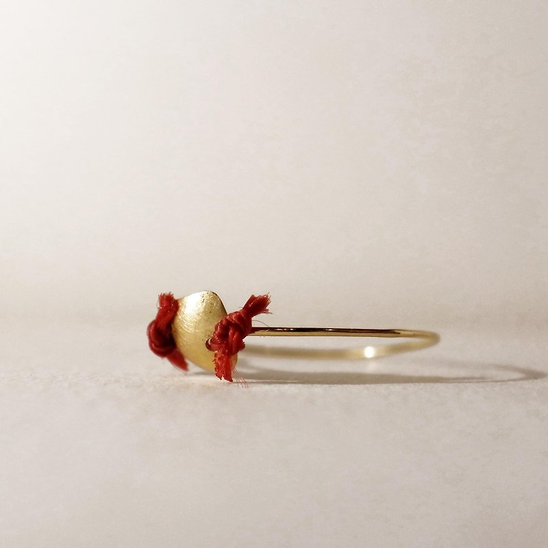18K Gold Ring Single (S) Red Ladies Minimalist - General Rings - Precious Metals Gold