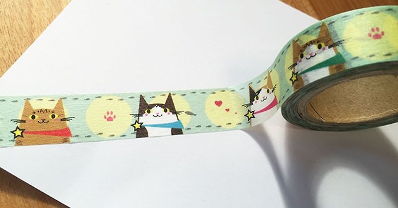 กระดาษ มาสกิ้งเทป สีเขียว - Nekosu King tape cat various knitting / cat lover to devote masking tape