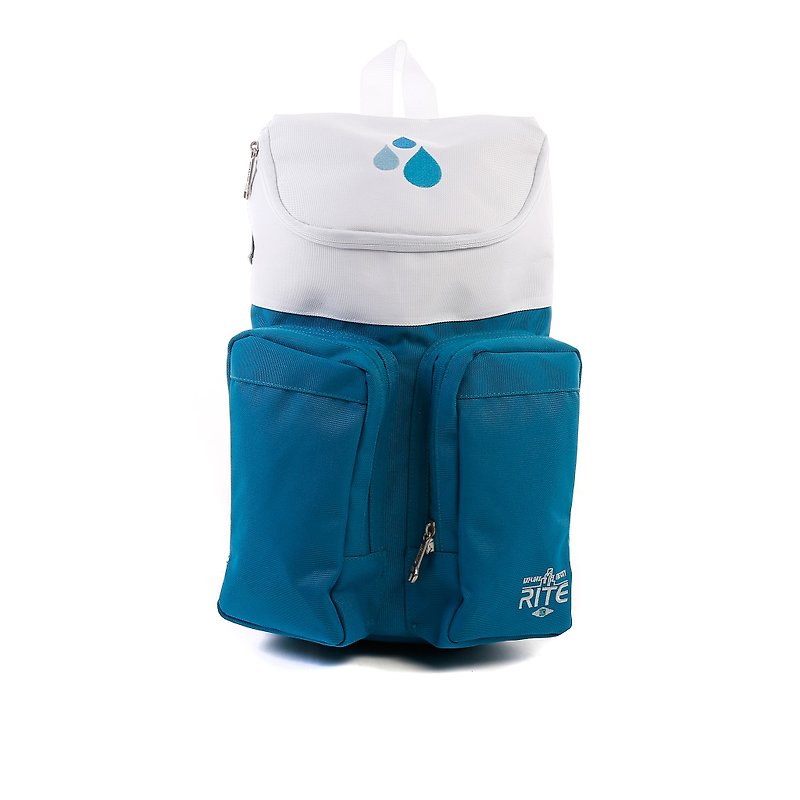 RITE- Urban║ twin bag outing bag Special Edition (M) - small fresh embroidery - White / Green Lake - Messenger Bags & Sling Bags - Waterproof Material Blue