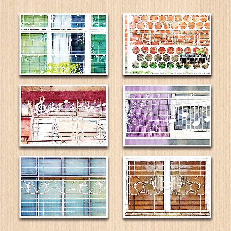 Old House Yan – Melody Window Grille Postcard Set - การ์ด/โปสการ์ด - กระดาษ 