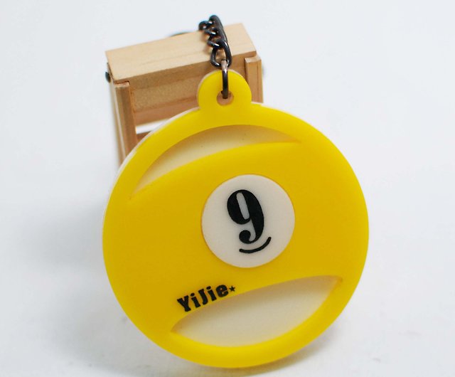 No 9 Ball Key Ring Custom Billiard Ball Engraved Name School Name Back Number Anniversary Graduation Gift Shop Miss J Original Design Keychains Pinkoi