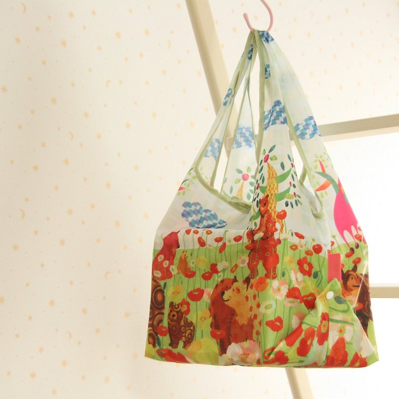 日本 Prairie Dog 設計包/環保袋/購物袋/手提袋 - 熊家族 - 側背包/斜背包 - 塑膠 多色
