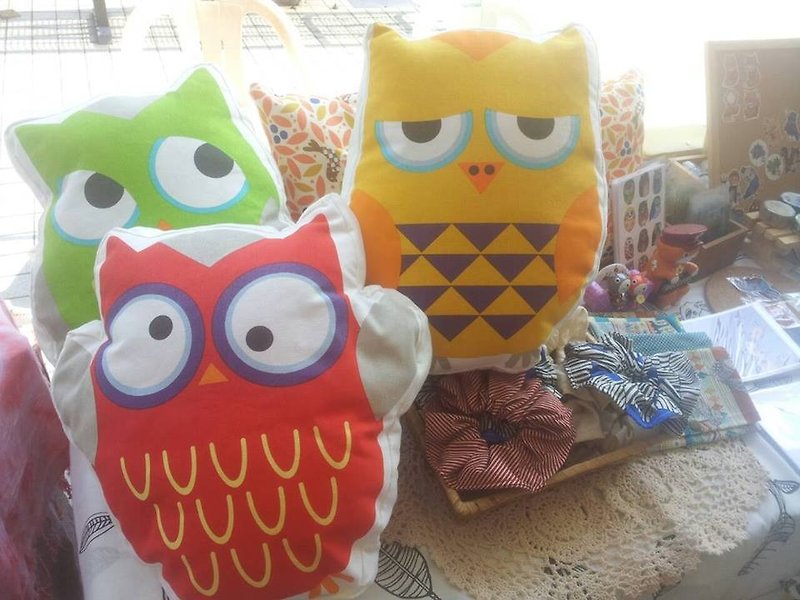 Owl pillow - Pillows & Cushions - Cotton & Hemp Multicolor