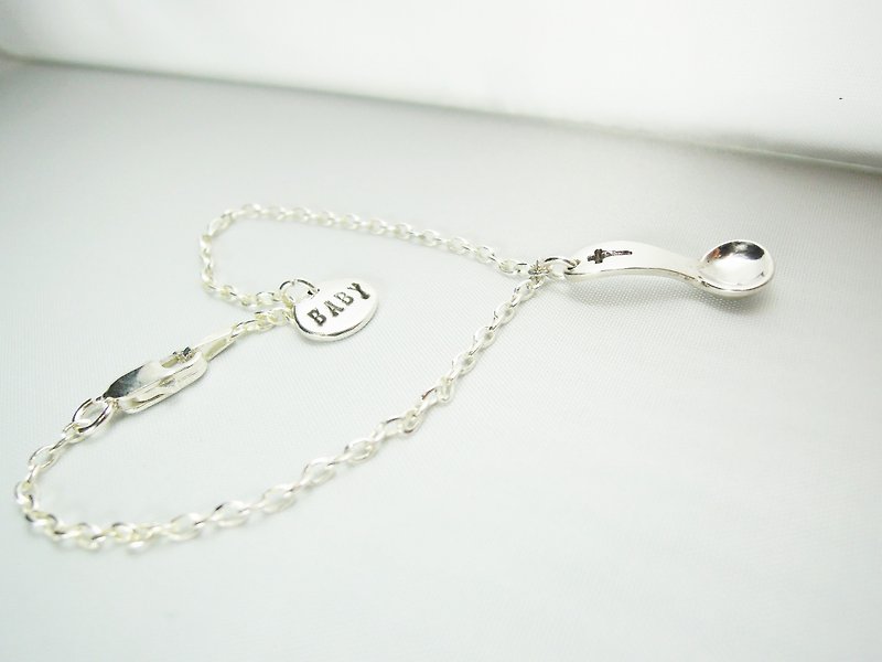 Silver Spoon [Love of the Cross] Sterling Silver Necklace Hand-made Moon Ceremony/ Bracelet/ Clavicle Chain/ Gift/ Anniversary - Collar Necklaces - Other Metals White