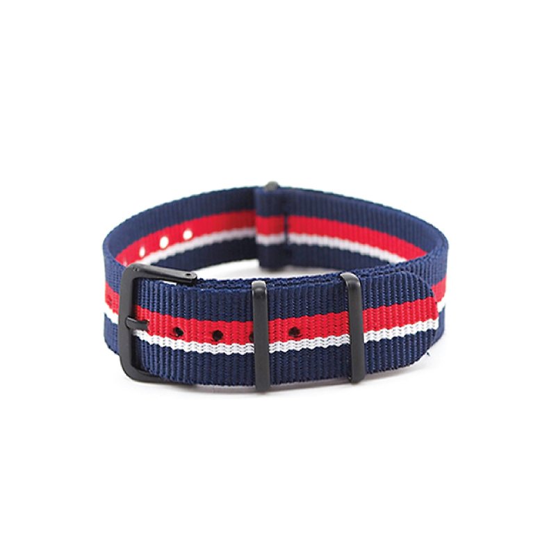 Navy Red and White Nato Band - Black. - Women's Watches - Other Materials Red