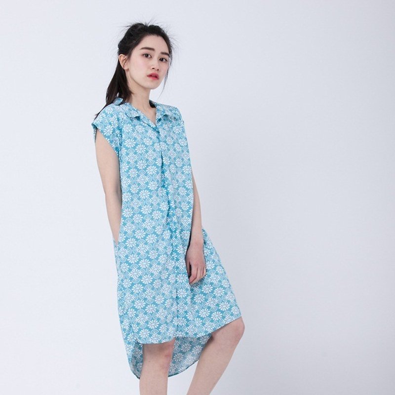 Jessie collar dresses / blue - One Piece Dresses - Other Materials Blue