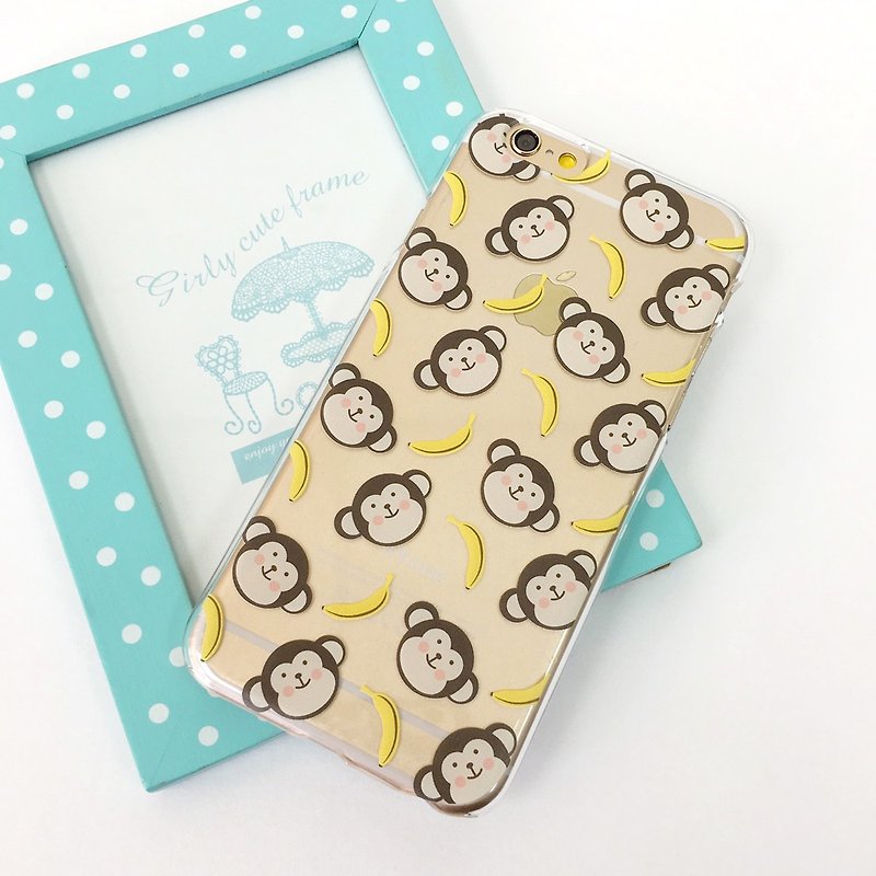 2016 Cute Monkey＆Banana iPhone / iPod touch用ソフトケース/ソフトケースソフトiPhone / iPod touch用ソフトケース、iPhone 7用ケース、iPhone 6 / 6S、iPhone 6 / 6S Plus、Samsung Galaxy Note 7ケース、Note 5ケース、S7エッジケース、S7ケース - スマホケース - プラスチック イエロー