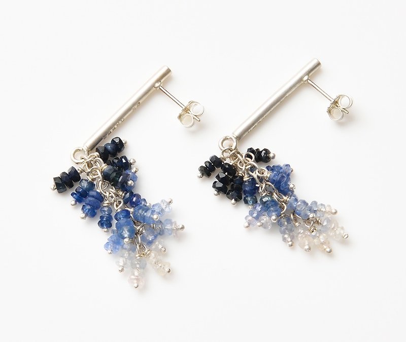 CP61 (sapphire) - Earrings & Clip-ons - Other Metals Blue