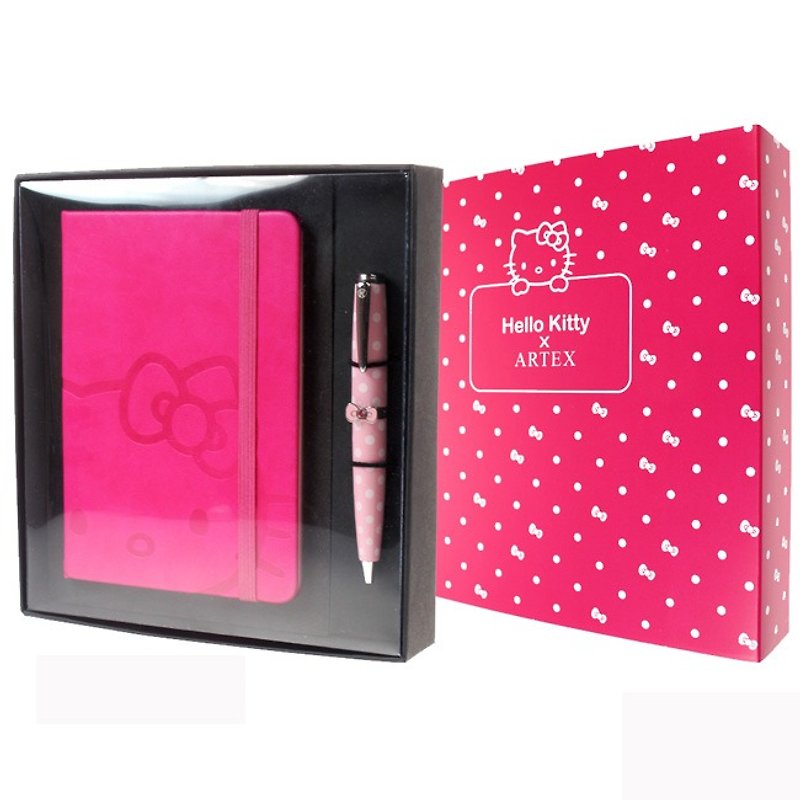 ARTEX x KITTY 水鑽筆+皮質筆記本禮盒組 - 其他書寫用具 - 銅/黃銅 粉紅色