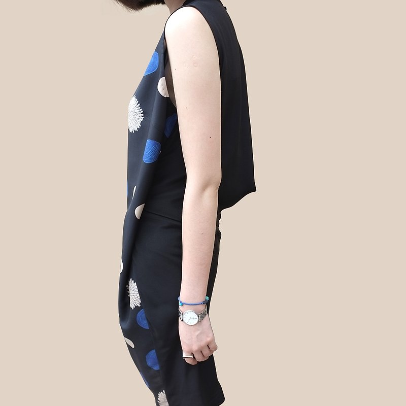 Gao fruit / GAOGUO original designer women's brand new summer wear two silkworm's silk dress - Skirts - Silk Blue
