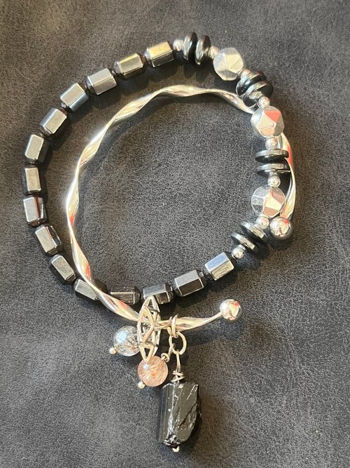 nuwu jewelry 女巫彩寶 巫 。碧璽 黑膽石 手環 碧璽 手鍊 黑碧璽手鍊 手環 水晶 防小人