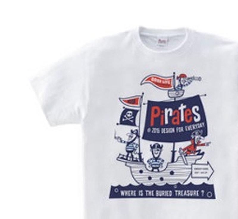 海​賊​船 WS～WM•S～XL Tシャツ【受注生産品】 - 帽T/大學T - 棉．麻 白色