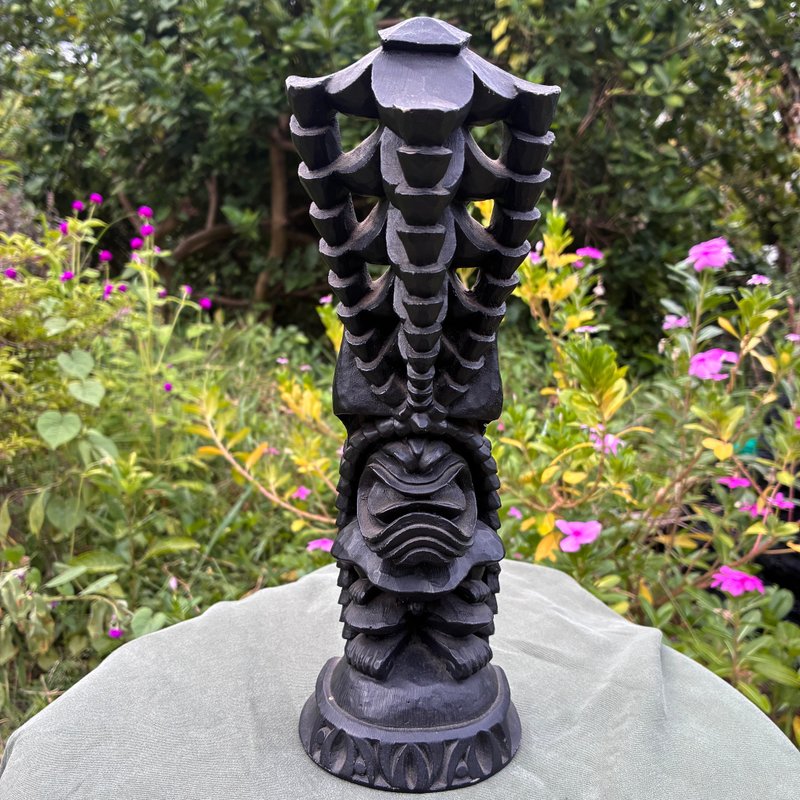 Vintage 70s God Hawaiian Products Lava Lono TIKI Statue Hip Original - 擺飾/家飾品 - 樹脂 黑色