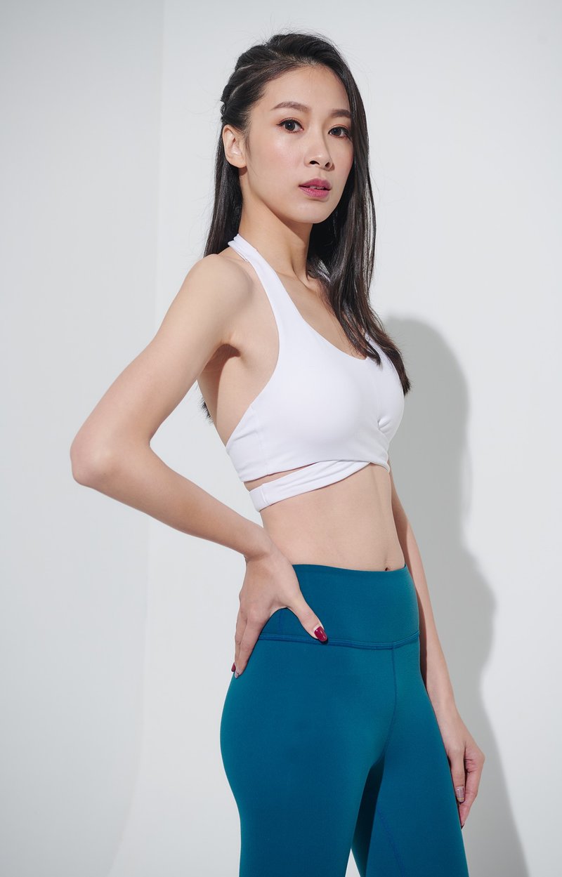 春夏穿搭【Yoga Flow】Teresa Bra-White     快速出貨 - 瑜珈服/瑜珈褲 - 聚酯纖維 
