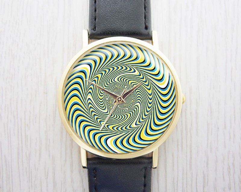 Spiral Illusion-Ladies' Watches/Men's Watches/Unisex Watches/Accessories【Special U Design】 - นาฬิกาผู้ชาย - โลหะ สีเหลือง