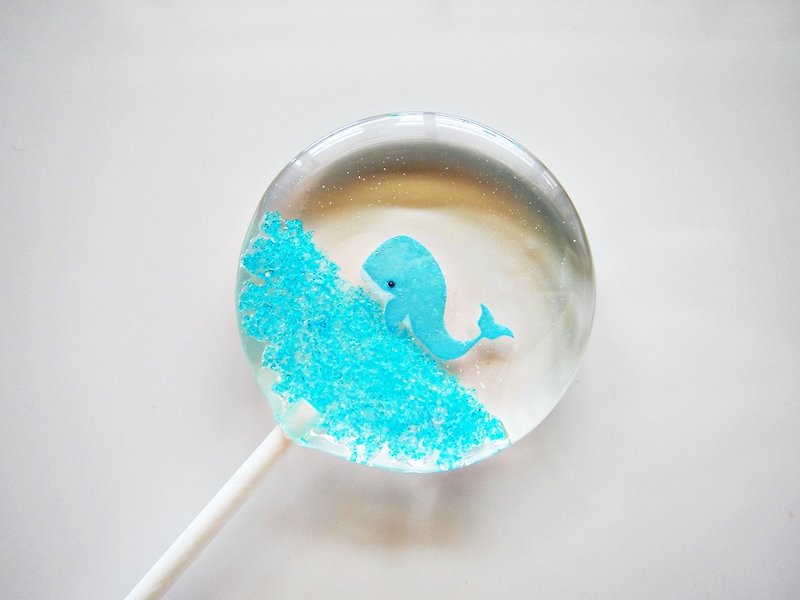Creative Lollipop-A Little Blue Whale (5pcs/box) - ขนมคบเคี้ยว - อาหารสด สีน้ำเงิน