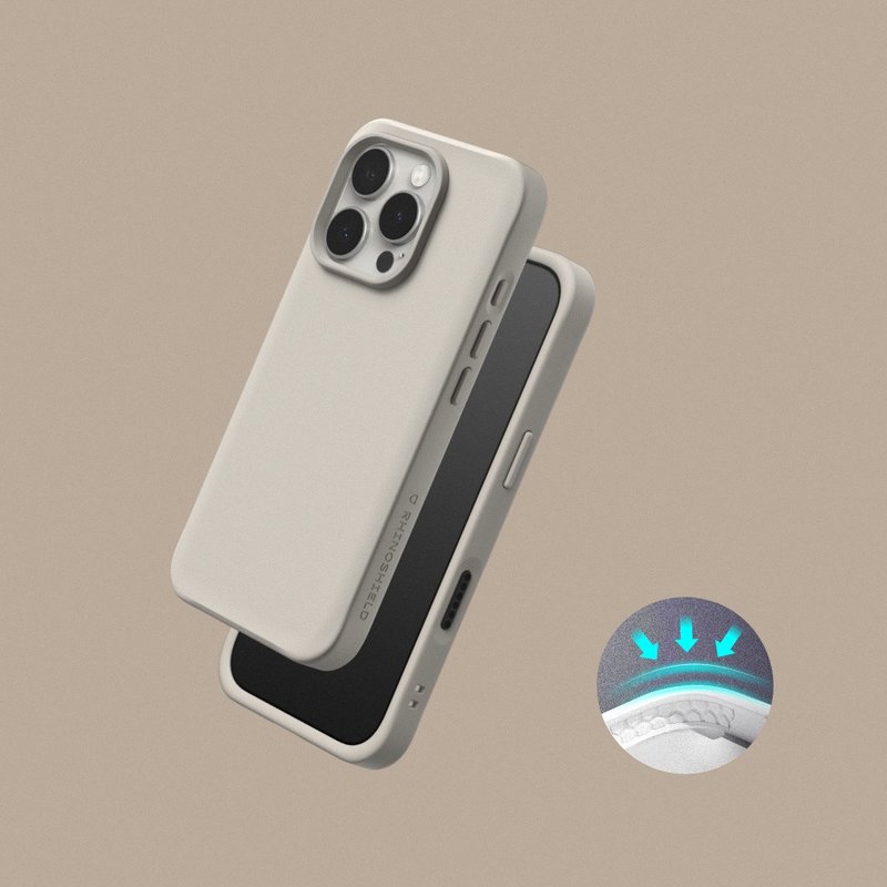 SolidX 強化吸震緩衝手機殼/貝殼灰 for iPhone 15/16系列 - 手機殼/手機套 - 塑膠 