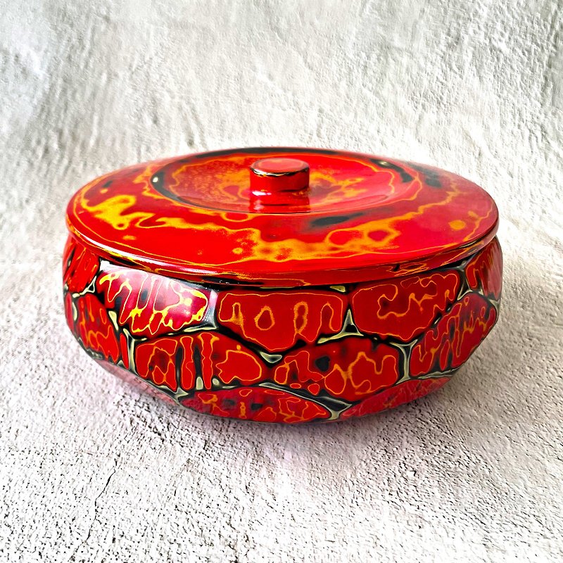 Jwood-based wood art gold red lacquer art candy box wedding gift into the house gift New Year's gift - ของวางตกแต่ง - ไม้ 