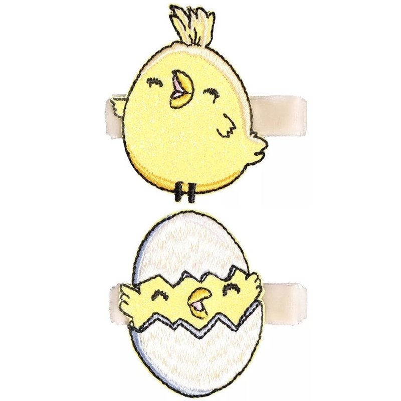 Chicken & Egg hairpins two into the group all-inclusive cloth handmade hair accessories Chicken & Egg - Hair Accessories - Polyester Yellow