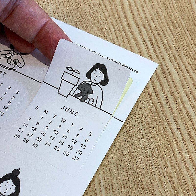 2020 illustration calendar sticker - 貼紙 - 紙 白色