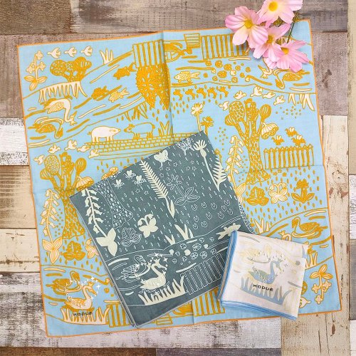 Chouettehome HBK刺繡雙層手帕 天鵝湖|48X48CM|心形刺繡|理想花園|限量發售