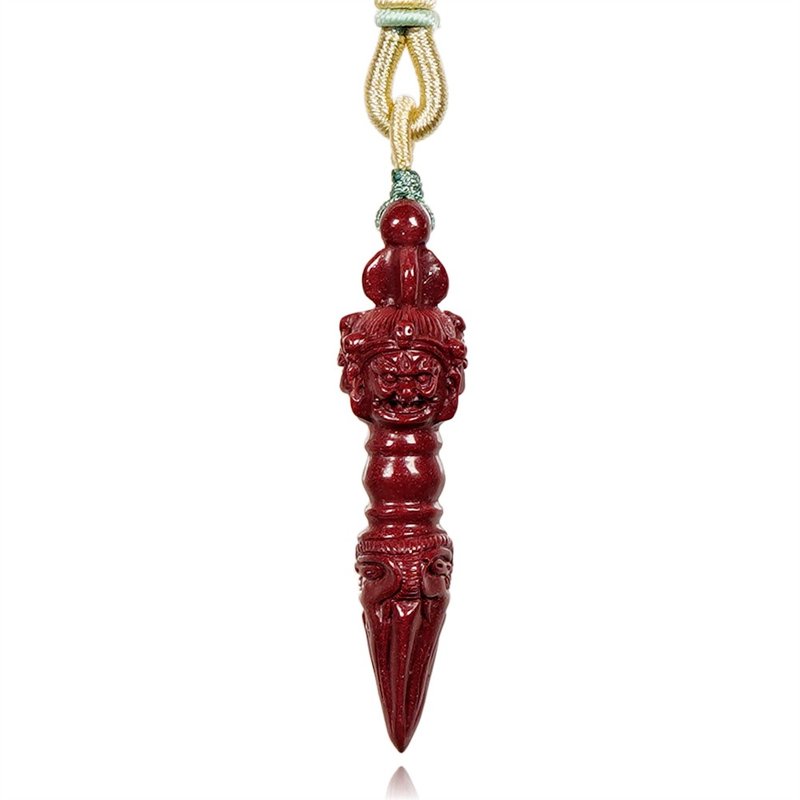 Purple Cinnabar Vajra Pendant - Necklaces - Semi-Precious Stones Multicolor