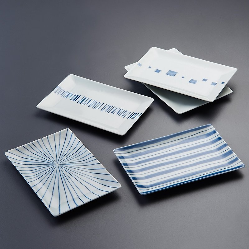 【Xihai Pottery】Japanese Minoyaki Japanese Simple Dessert Plate (5 Pieces) - Gift Box Set - Plates & Trays - Other Materials Multicolor