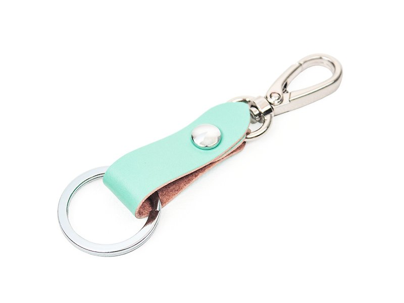 [Macaron] ｜Key Ring Holder ｜Fob Chain - ที่ห้อยกุญแจ - หนังแท้ สีเขียว
