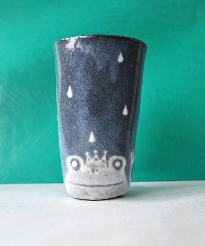カエル王子のタンブラー - 咖啡杯 - 陶 藍色