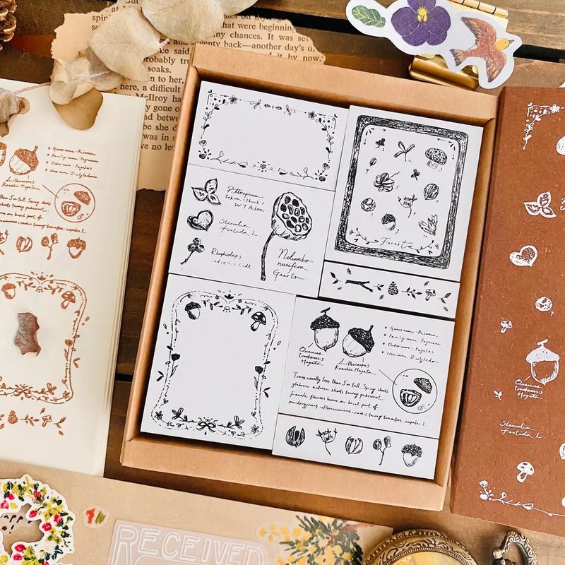 Seed Book 7 rubber stamp set - ตราปั๊ม/สแตมป์/หมึก - ไม้ 