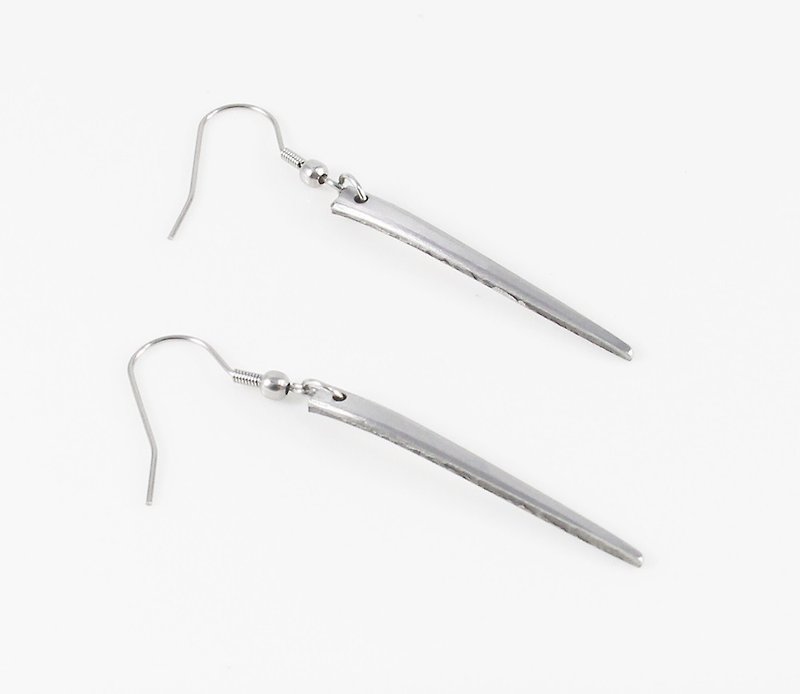 [Tines steel earrings] stainless steel earring Hands personality minimalist geometry Valentine birthday anniversary banquet party to exchange gifts for Christmas - Bracelets - Other Metals Gray