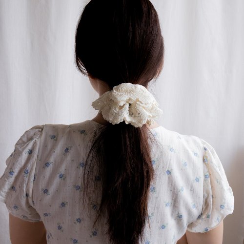 刺繍レースハンドメイドシュシュ - ショップ ropta ヘア
