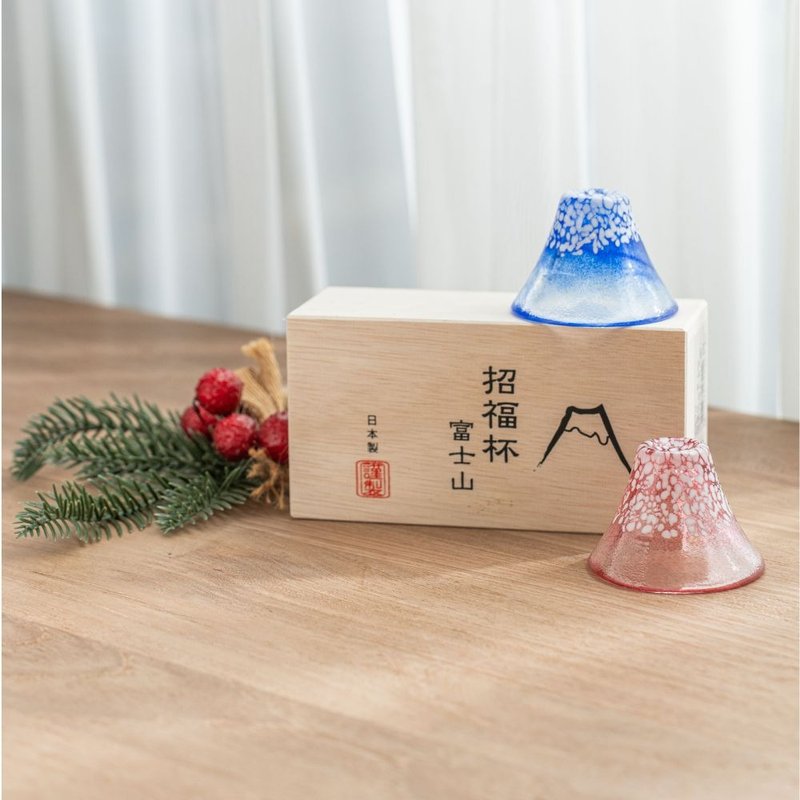 【Wedding Gift】Fuji Mountain Sake Cup Set for Prosperity - Bar Glasses & Drinkware - Glass 