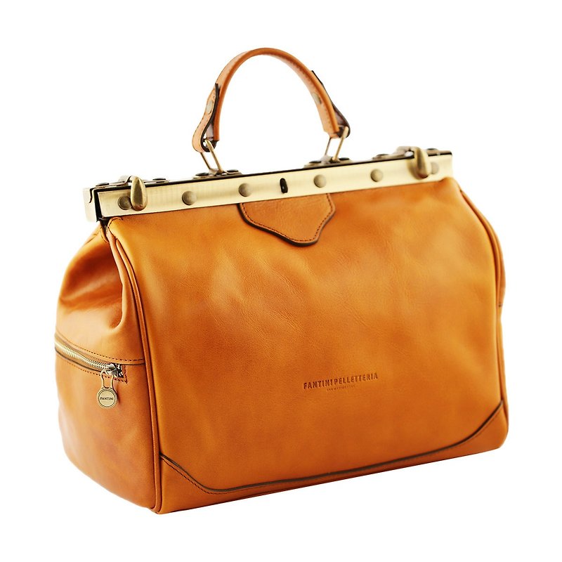 Made in Italy brown leather doctor bag Traditional and classy - Briefcases & Doctor Bags - Genuine Leather Orange