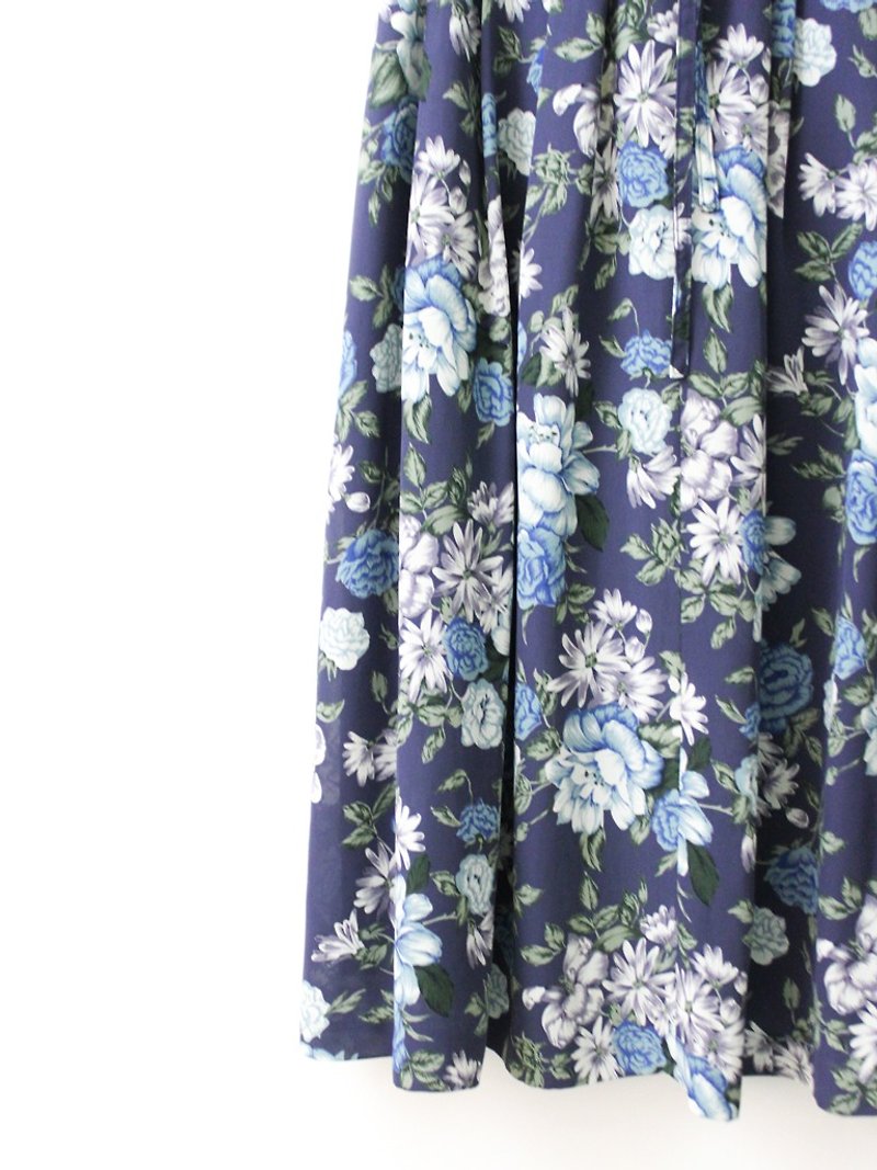 [RE0708SK193]ニッポン弾性腰紫色の花のレトロなヴィンテージのドレス - スカート - ポリエステル パープル