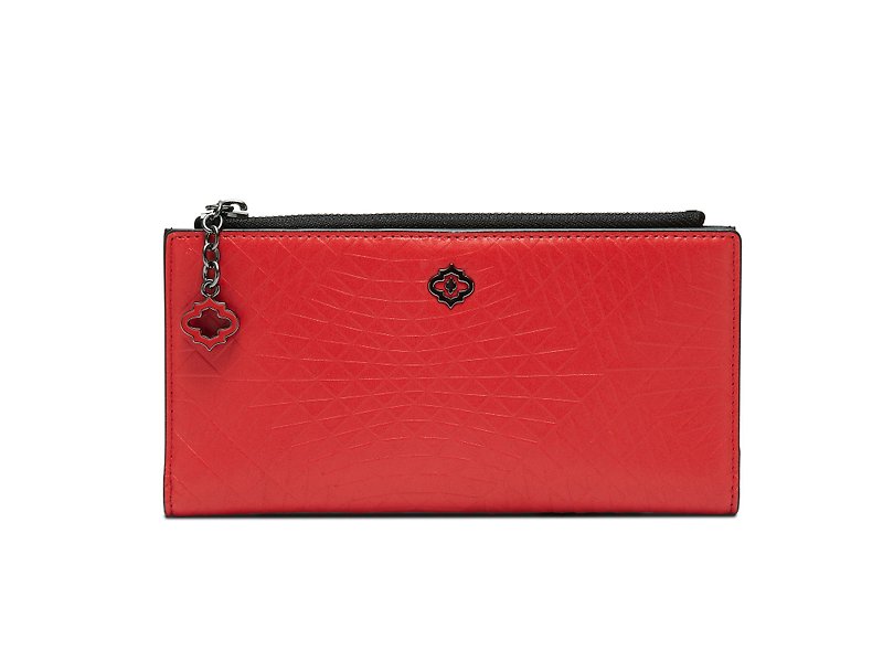WHITLEY LONG PURSE / LAVA RED - กระเป๋าสตางค์ - หนังแท้ สีแดง