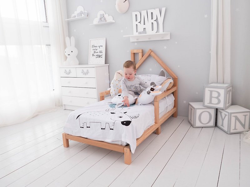 Montessori bed Modern kids Bed Montessori room Bed house - 兒童家具/傢俬 - 木頭 